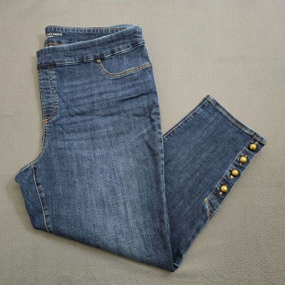 Chico's Denim - Chico's Women 4R US 20R Pull On Jegging Button Ankle Dark Wash Pants